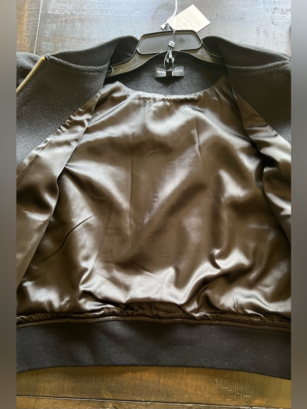 New Generation Love XL Darcie Pearl Bomber Jacket Gold Zip Cropped Retail $395 - Picture 10 of 11